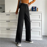 Toloer Leg Pants Women 2023 Autumn Dress New Korean Version Of High Waist Pendant Suit Pants Retro Student Casual Pants Women's