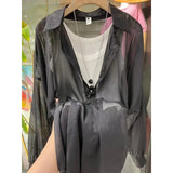 New Fashion Clothes Beaded Sunscreen Women Loose Lantern Sleeve Shirt Senior