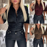 Independent Station 2023 Autumn And Winter New Commuter Long-Sleeved Lapel Shirt Women's Stock-Outfit