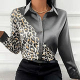 Patchwork Casual Shirt Blouse Woman Autumn Fashion Button Long Sleeve Shirts For Women 2023 White Print Office Top Femme-Outfit