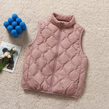 Autumn And Winter New Down Jacket Vest Female Short Stand Collar Leisure Light Vest Warm Large Size Sleeveless Coat-Outfit
