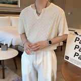 Men's New Summer Designer White Handsome Half-Sleeved Shirt Ins Fashion T-Shirt Summer T-Shirt For Boys-Outfit
