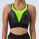 Toloer Tight Yoga Set Spell Net Sexy Sports Bra And Hip Pants Fitness Two Sets-Outfit