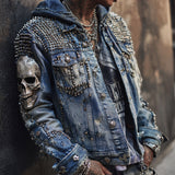 Trend 3D Digital Pattern Printing Fashion High Street Denim Jacket Men And