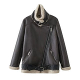2024 Autumn And Winter 2024 New Women's Street Fashion 6 Color Motorcycle Fur Integrated Coat W015 086-Outfit