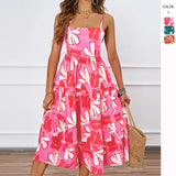 Summer New Women's Elegance Elegance Flora Flower Printed Medium-Long