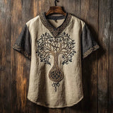 Men's Short-Sleeved Casual V-Neck T-Shirt 3D Digital Print