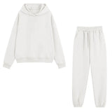 Hoodies Tracksuit Fashion Solid Fleece Oversized Sportswear Jogger Set Winter Long Sleeve Hooded Sweatshirts Suit