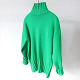 Quality Plus Size Knitted Sweaters Jumpers Soft White Sweater 2022 Autumn Winter Green Turtleneck Pullover Sweater