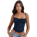 Summer New Lace Splicing Tie With Sexy Blouse Babes Sling Vest