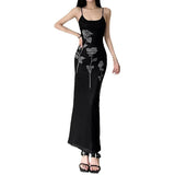 Toloer 2024 New Women's Mesh Slip Dress Show Slim Slim Wrap Hip Waist Dress-Outfit