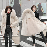 Tide Style To Overcome The Women's Short Style 2023 Winter New Korean Version Loose Fashion Big Wool Collar And Thick Plush Casual Cotton-Padded Clothes-Outfit