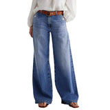 Wide-Legged Trousers Jeans 2025 Spring New Long Straight High-Waisted Casual Pants