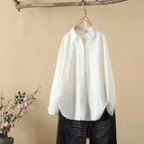 Toloer Women's Lint-Tuff Long-Sleeved Shirt Women's Cotton Comfortable Solid Shirt Women's Clothing In Autumn