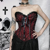 Dark Wind Design Sense Of Chest Vest Sexy Slim Lace Girdle Waist Show Thin Strapped Blouse-Outfit