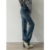 Versatile Vintage Blue High Waist Flare Slim Jeans-Outfit