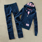 Toloer / Fall 2023 PINK Women's Brand Velvet Fabric Tracksuits Velour Suit Women Tracksuit Hoodies And Pants SIZE S - XL 102-1-Outfit