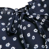 Trendy Women's Dress French Retro Sexy Skirt With Shoulders And Waist Showing Thinness, Tibetan Blue And Broken Flowers-Outfit