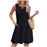 Women's Casual Round Collar Foldless Pocket