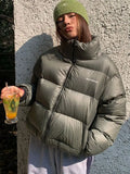 2022 Women's Down Parka Quilted Puffer Jackets Oversize Coat Warm Cotton Loose Down Parkas Female Windproof
