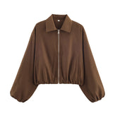Homemade New Women's Styling Casual 4-Colored Ponpon Zipper