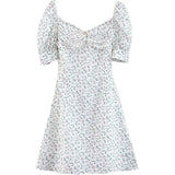 Toloer Female 2024 Spring Summer New Lace Bubble Sleeves Show Thin Waist Floral Skirt Women's