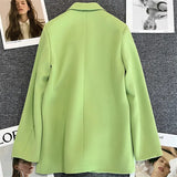Toloer Green Fried Street Small Suit Jacket Female 2024 Spring And Autumn New Korean Version Net Red Temperament Small Leisure-Outfit