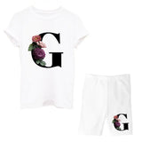 Suitst Shirt Short Sleeves Wide-Legged High-Waisted Shorts Two-Piece LOGO Printed Casual Suit For
