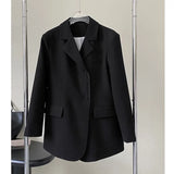 Women Green Irregular Button Elegant Blazer New Lapel Long Sleeve Loose Fit Jacket Fashion Spring Autumn 2023