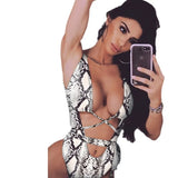 Toloer New Bikini One-Joined Bikini Bikini Leopard Print Hollowed-Out One-Piece Swimsuit-Outfit