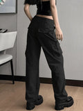 Low Waist Baggy Parachute Cargo Pants-Outfit