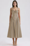New Summer Sling Dress Fashion Print Hanging Neck Lace