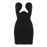 Strapless Black Bodycon Dress-Outfit