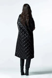 2022 Winter Coat Warm Thick Woman Parkas Water proof Faux PU Leather Padded Jacket Single Button Long Leather