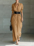 2025 Spring/Autumn Festival New Fashion Tender Buckle Shirt Dress With
