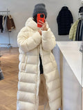 Cold Resistant Goose Down Add Thick Big Quilt Down Jacket Female Long Style 2024 New When There Is No Gallbladder Straight Filling Puff Coat Fashion-Outfit