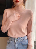 Milk Sweater Women Wear Semi-High Collar Knitted Bottomed Sweater In Autumn And Winter, A New 2023 Soft Top Inside-Outfit