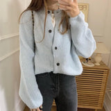 Women's Sweaters Cardigan Oversize Knitting Fall Winter Sweater Vintage Buttons White Cardigans Woman Knitted Long Sleeve