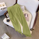 Toloer Suit Female 2024 Spring And Autumn New Khaki Loose Show Thin Suit Jacket Casual Wide-Leg Pants Two-Piece Set-Outfit
