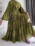 Fashion Printing Bohemian Style Dress In Autumn