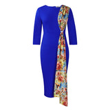 Plus-Size Women's 2025 Temperament OL Elegant Pencil Skirt Bag Hip Spliced African