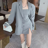 Toloer Summer New Temperament Texture Suit Women's Bag Hip Sling Dress Suit Jacket Fried Street Two-Piece Set-Outfit