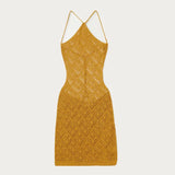 High-End Summer Women's Temperament High-End Slings Bare Back Hollow Short Dress