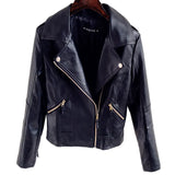 Toloer Female 2024 New Women's Pu Spring And Autumn Korean Version Slim Motorcycle Lady Leather Large Size Coat Female-Outfit