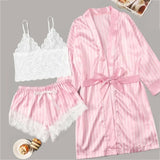 2021 New Ladies Pajamas Four-Piece Sexy Sling Skirt Set Home Lace Pajamas