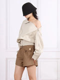 Toloer Hoodie Female 2024 New Fashion Casual Irregular Zipper Design Sense Loose Jacket Women's Wear-Outfit