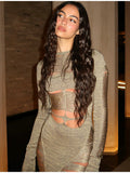 Simple Design Sliced Knitted Fishtail Dress 2025 New
