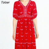 French White Dress Cotton Embroidered V-neck Elegant Ladies Dress Ruffle Hem Chic Autumn Dress Retro Luxury Brand