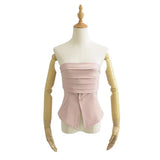 Trendy Women's Dress Spicy Girls Design Sense To Wear A Retro Sleeveless Blouse With A Solid Color Waist-Fitting Girdle And Waist.-Outfit