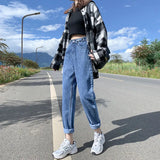 Toloer Jeans, Tall Waist, Loose, Straight Tube Fall 2024 New Dad Radish Pants-Outfit